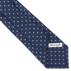 E.Marinella CRAVATTA SARTORIALE CLASSICA IN SETA BLU SCURO Microfantasia fiore Outlet