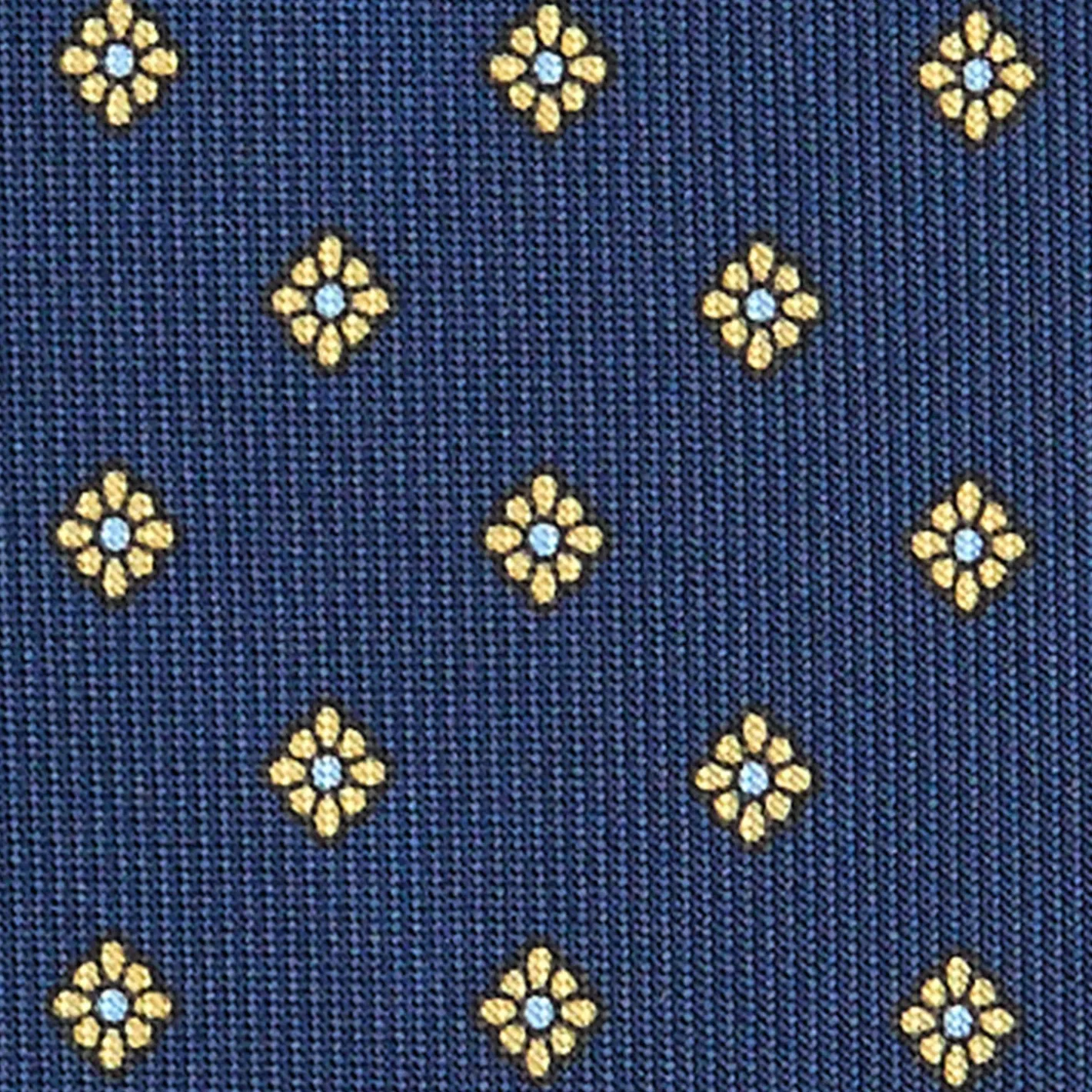 E.Marinella CRAVATTA SARTORIALE CLASSICA IN SETA BLU SCURO Microfantasia fiore Outlet
