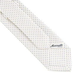 E.Marinella CRAVATTA SARTORIALE CLASSICA IN SETA BIANCA Pois Outlet