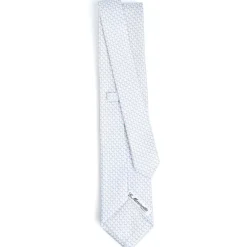 E.Marinella CRAVATTA SARTORIALE CLASSICA IN SETA BIANCA Microfantasia m geometrica Online
