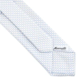 E.Marinella CRAVATTA SARTORIALE CLASSICA IN SETA BIANCA Microfantasia m geometrica Online