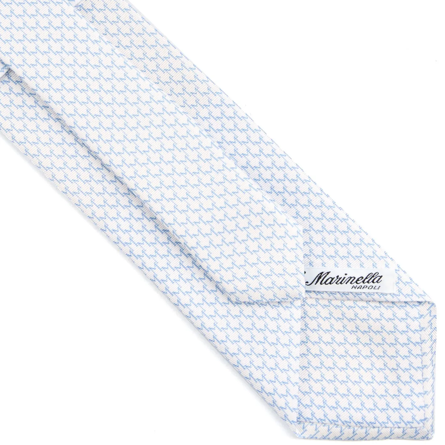 E.Marinella CRAVATTA SARTORIALE CLASSICA IN SETA BIANCA Microfantasia m geometrica Online