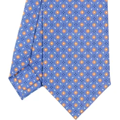 E.Marinella CRAVATTA SARTORIALE CLASSICA IN SETA AZZURRO POLVERE Microfantasia fiore Hot