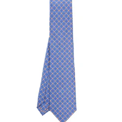 E.Marinella CRAVATTA SARTORIALE CLASSICA IN SETA AZZURRO POLVERE Microfantasia fiore Hot