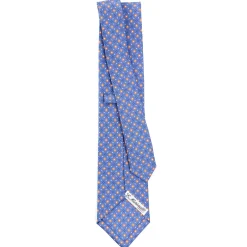 E.Marinella CRAVATTA SARTORIALE CLASSICA IN SETA AZZURRO POLVERE Microfantasia fiore Hot