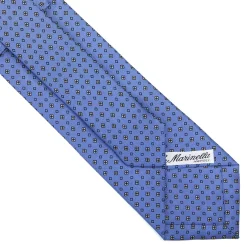 E.Marinella CRAVATTA SARTORIALE CLASSICA IN SETA AZZURRO POLVERE Microfantasia fiore Clearance