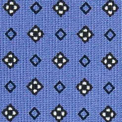 E.Marinella CRAVATTA SARTORIALE CLASSICA IN SETA AZZURRO POLVERE Microfantasia fiore Clearance