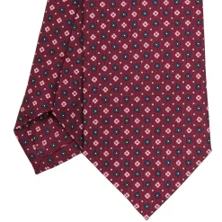 E.Marinella CRAVATTA SARTORIALE CLASSICA IN SETA BORDEAUX Microfantasia fiore Best