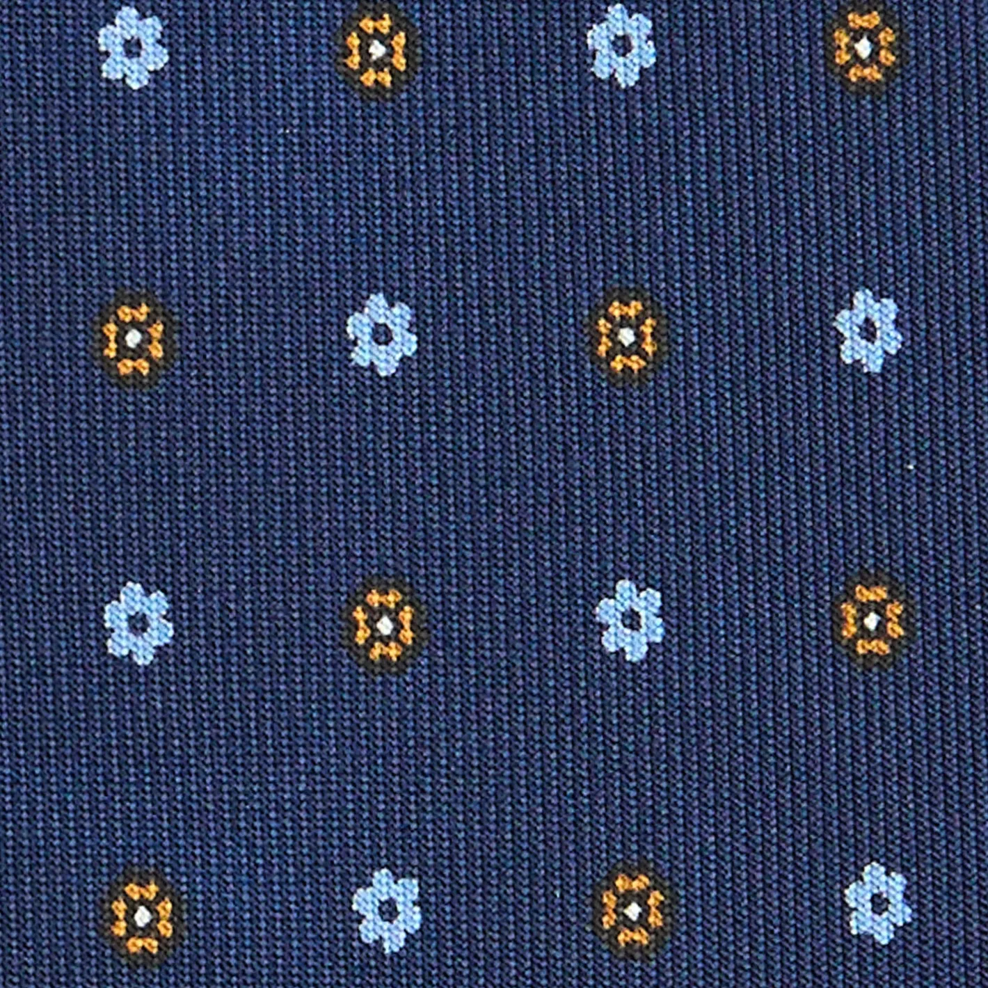 E.Marinella CRAVATTA SARTORIALE CLASSICA IN SETA BLU SCURO Microfantasia fiore Outlet