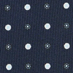 E.Marinella CRAVATTA SARTORIALE CLASSICA IN SETA BLU SCURO Microfantasia fiore Outlet