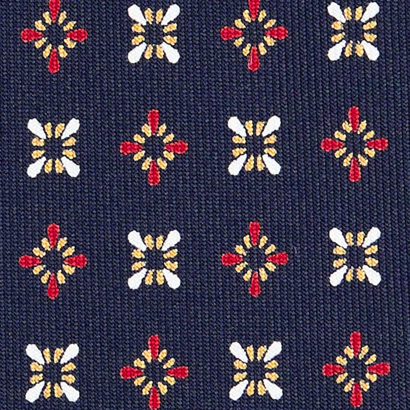 E.Marinella CRAVATTA SARTORIALE CLASSICA IN SETA BLU SCURO Microfantasia fiore Clearance