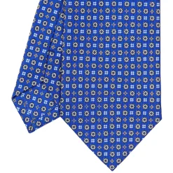 E.Marinella CRAVATTA SARTORIALE CLASSICA IN SETA BLUETTE Microfantasia fiore Online