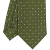 E.Marinella CRAVATTA SARTORIALE CLASSICA IN SETA VERDE OLIVA Microfantasia fiore Outlet