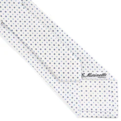 E.Marinella CRAVATTA SARTORIALE CLASSICA IN SETA BIANCO Microfantasia fiore Discount