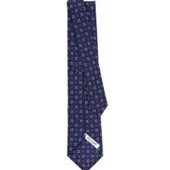 E.Marinella CRAVATTA SARTORIALE CLASSICA IN SETA BLU SCURO Microfantasia fiore Online