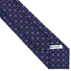 E.Marinella CRAVATTA SARTORIALE CLASSICA IN SETA BLU SCURO Microfantasia fiore Online