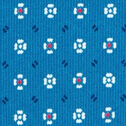 E.Marinella CRAVATTA SARTORIALE CLASSICA IN SETA BLU MEDIO Microfantasia fiore Outlet