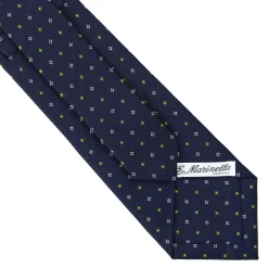 E.Marinella CRAVATTA SARTORIALE CLASSICA IN SETA BLU SCURO Microfantasia fiore Discount