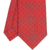 E.Marinella CRAVATTA SARTORIALE CLASSICA IN SETA ROSSA Microfantasia fiore Sale