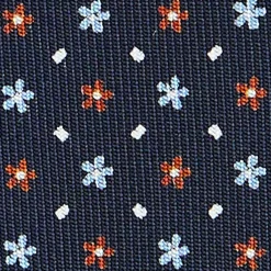 E.Marinella CRAVATTA SARTORIALE CLASSICA IN SETA BLU SCURO Microfantasia fiore Sale