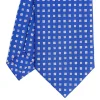 E.Marinella CRAVATTA SARTORIALE CLASSICA IN SETA BLUETTE Microfantasia fiore Outlet