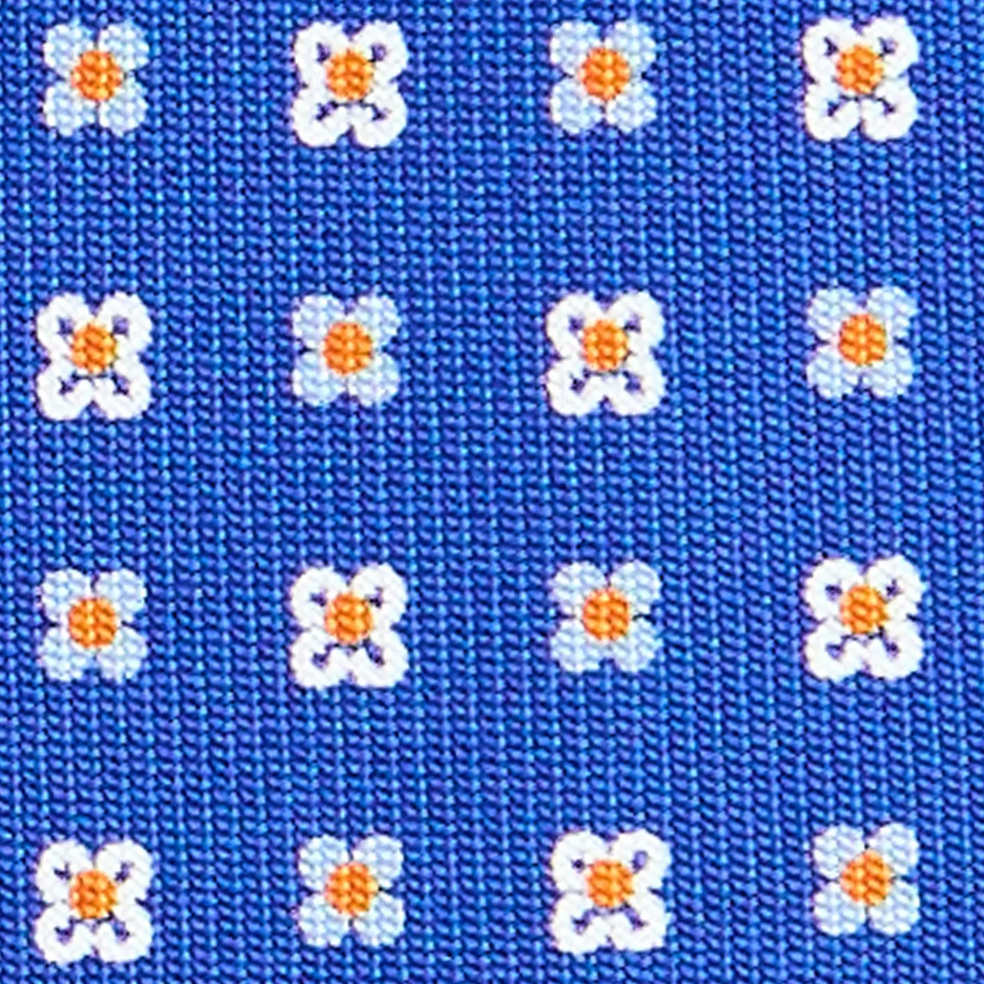 E.Marinella CRAVATTA SARTORIALE CLASSICA IN SETA BLUETTE Microfantasia fiore Outlet
