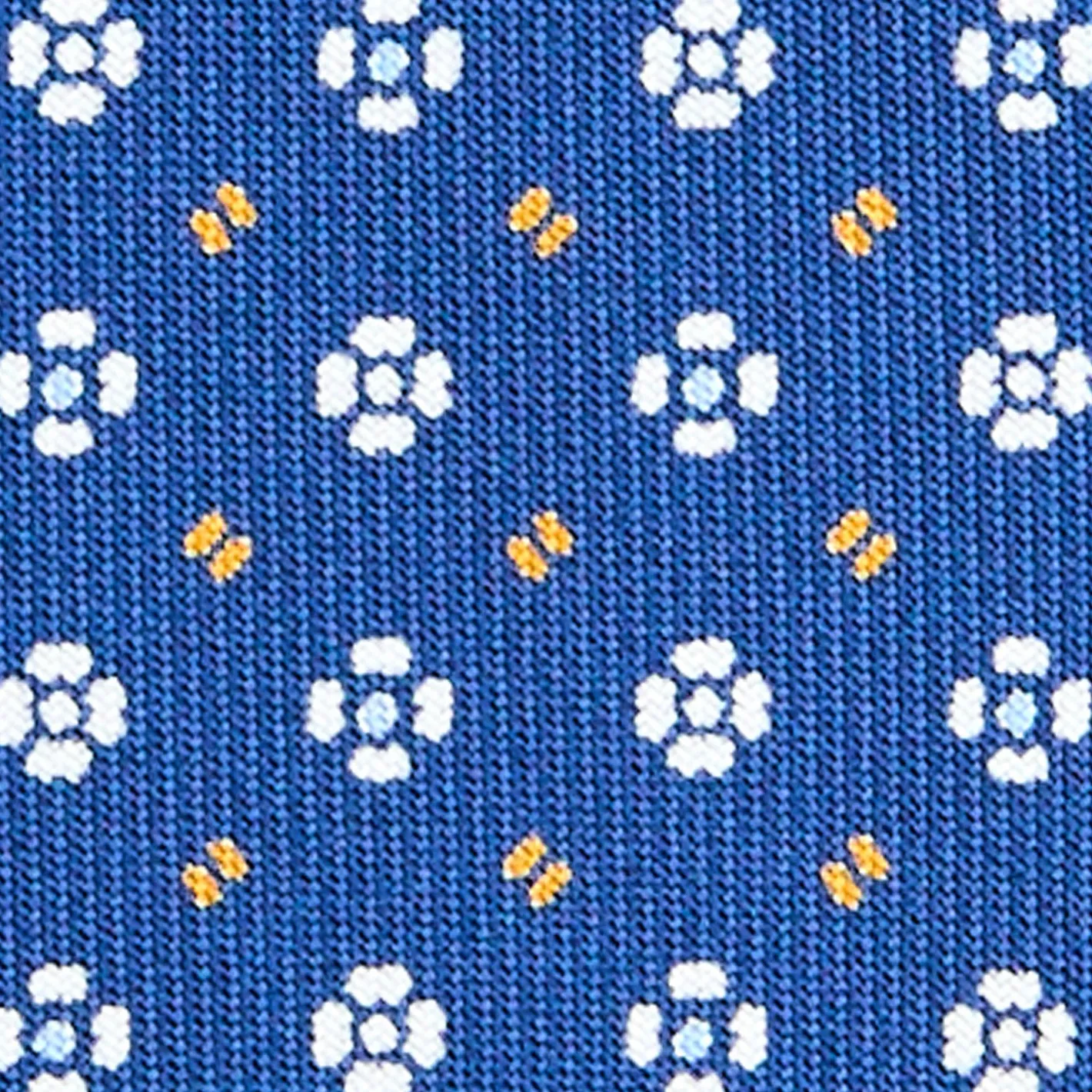E.Marinella CRAVATTA SARTORIALE CLASSICA IN SETA BLU Microfantasia fiore Clearance