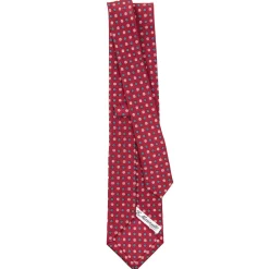 E.Marinella CRAVATTA SARTORIALE CLASSICA IN SETA BORDEAUX Microfantasia fiore Outlet