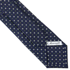 E.Marinella CRAVATTA SARTORIALE CLASSICA IN SETA BLU SCURO Microfantasia fiore Online