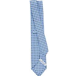E.Marinella CRAVATTA SARTORIALE CLASSICA IN SETA AZZURRA Microfantasia fiore Online