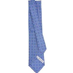 E.Marinella CRAVATTA SARTORIALE CLASSICA IN SETA AZZURRO POLVERE Microfantasia fiore Best