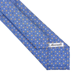 E.Marinella CRAVATTA SARTORIALE CLASSICA IN SETA AZZURRO POLVERE Microfantasia fiore Best