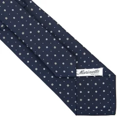 E.Marinella CRAVATTA SARTORIALE CLASSICA IN SETA BLU SCURO Microfantasia fiore Online