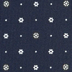 E.Marinella CRAVATTA SARTORIALE CLASSICA IN SETA BLU SCURO Microfantasia fiore Online