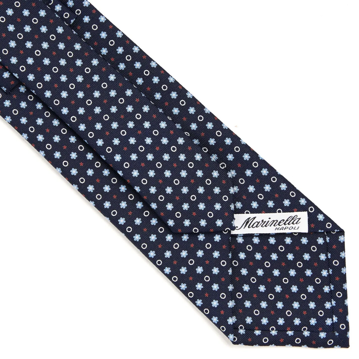 E.Marinella CRAVATTA SARTORIALE CLASSICA IN SETA BLU SCURO Microfantasia fiore Online