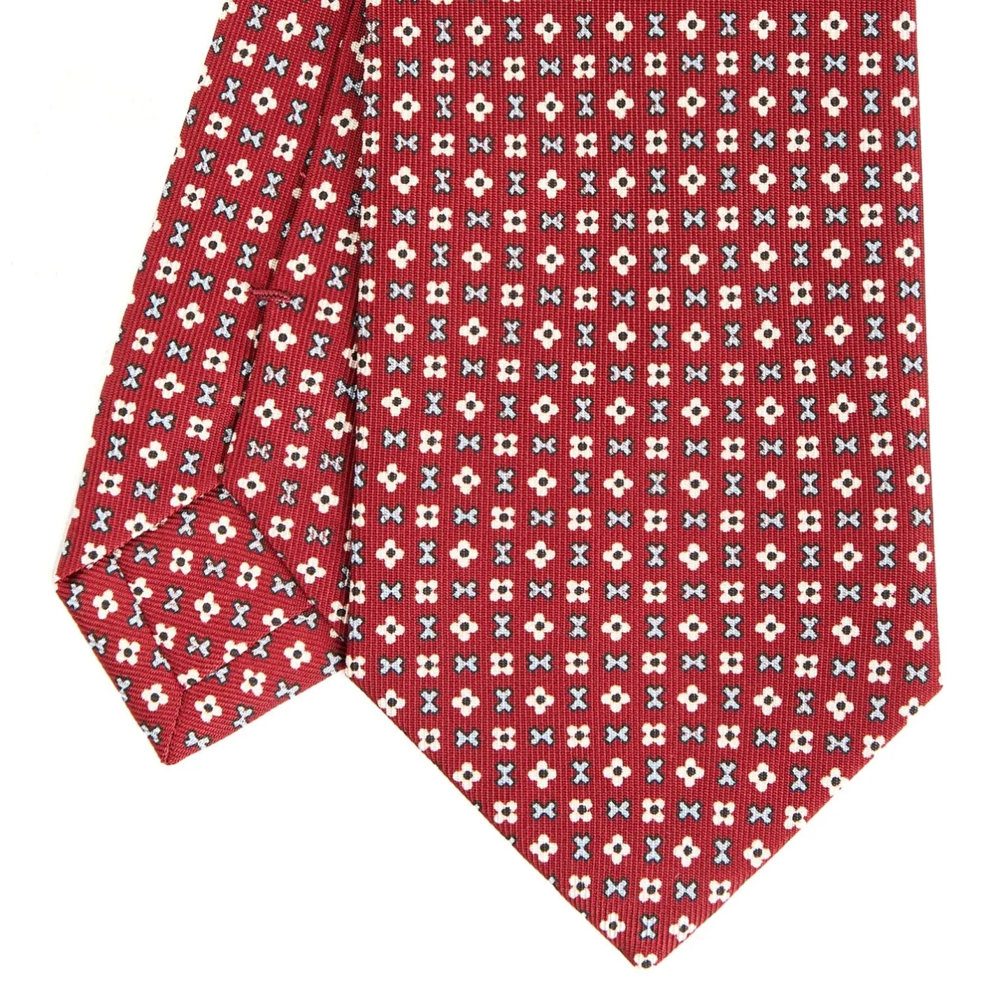 E.Marinella CRAVATTA SARTORIALE CLASSICA IN SETA BORDEAUX Microfantasia fiore Online