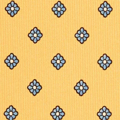 E.Marinella CRAVATTA SARTORIALE CLASSICA IN SETA GIALLA Microfantasia fiore