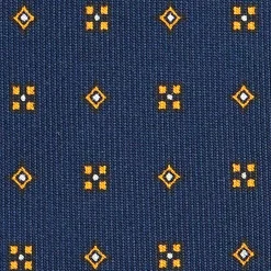 E.Marinella CRAVATTA SARTORIALE CLASSICA IN SETA BLU SCURO Microfantasia fiore Best
