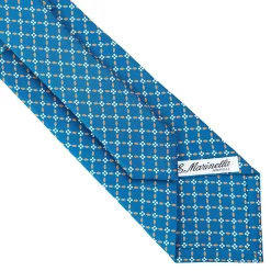 E.Marinella CRAVATTA SARTORIALE CLASSICA IN SETA BLU MEDIO Microfantasia fiore Hot