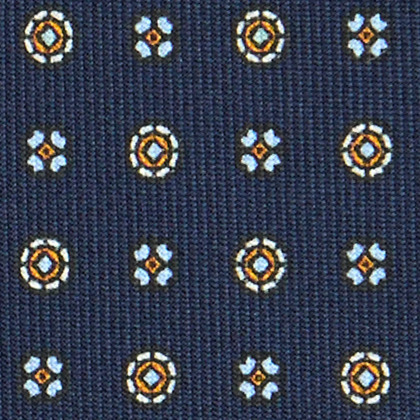 E.Marinella CRAVATTA SARTORIALE CLASSICA IN SETA BLU SCURO Microfantasia fiore Discount
