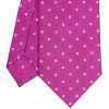 E.Marinella CRAVATTA SARTORIALE CLASSICA IN SETA FUCSIA Microfantasia fiore New