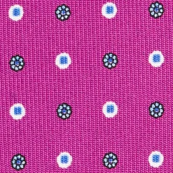 E.Marinella CRAVATTA SARTORIALE CLASSICA IN SETA FUCSIA Microfantasia fiore New