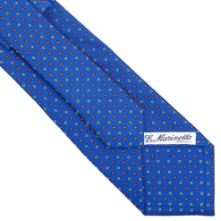 E.Marinella CRAVATTA SARTORIALE CLASSICA IN SETA BLUETTE Microfantasia fiore Clearance