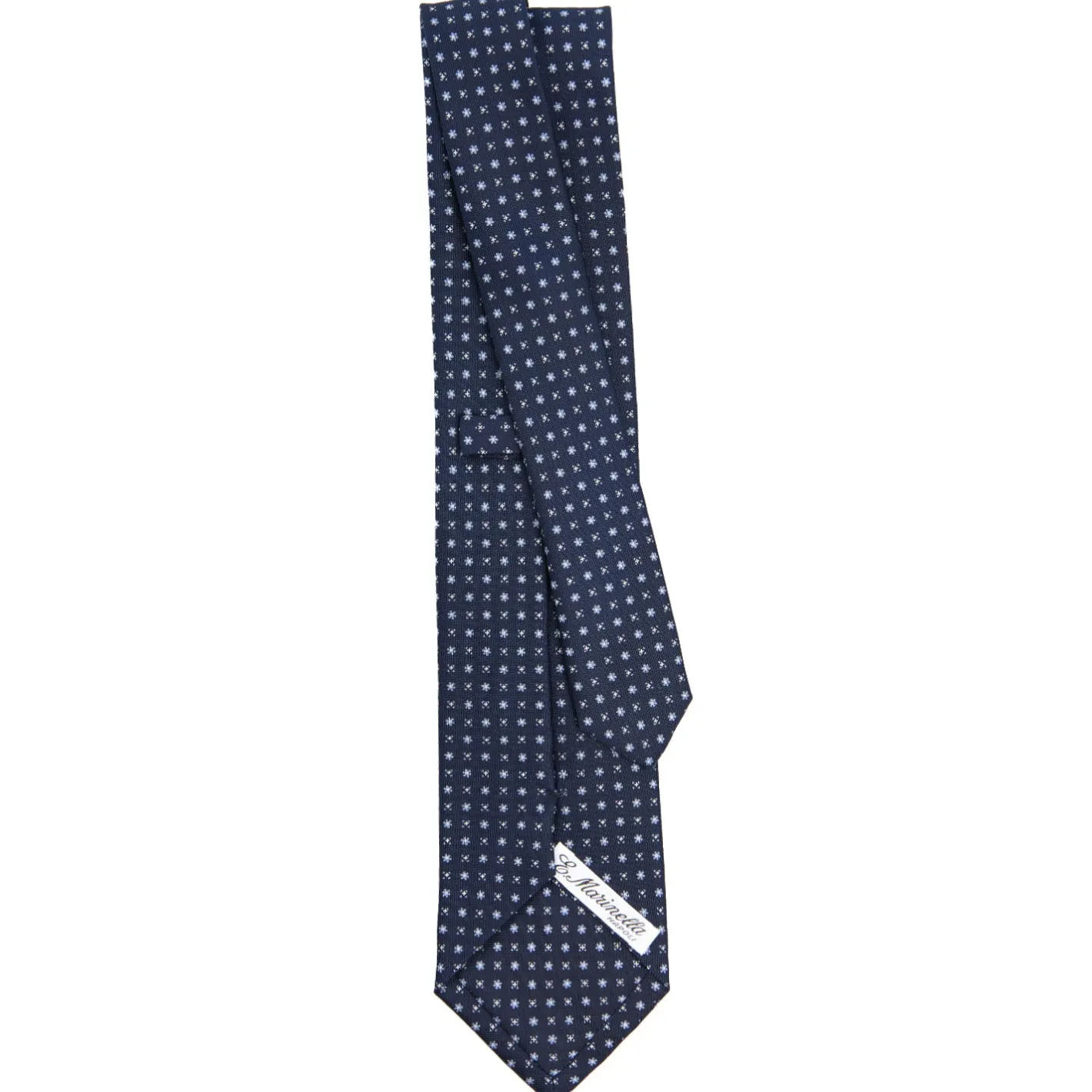 E.Marinella CRAVATTA SARTORIALE CLASSICA IN SETA BLU SCURO Microfantasia fiore Online
