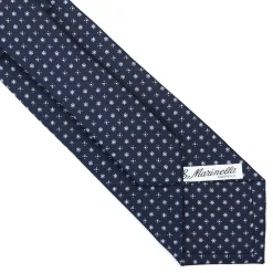 E.Marinella CRAVATTA SARTORIALE CLASSICA IN SETA BLU SCURO Microfantasia fiore Online