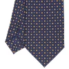 E.Marinella CRAVATTA SARTORIALE CLASSICA IN SETA BLU SCURO Microfantasia fiore Discount