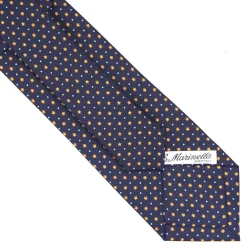 E.Marinella CRAVATTA SARTORIALE CLASSICA IN SETA BLU SCURO Microfantasia fiore Discount