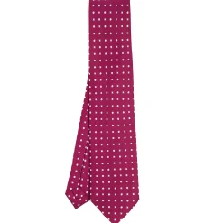 E.Marinella CRAVATTA SARTORIALE CLASSICA IN SETA BORDEAUX Microfantasia fiore Outlet