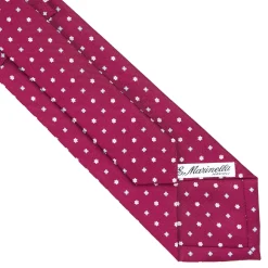 E.Marinella CRAVATTA SARTORIALE CLASSICA IN SETA BORDEAUX Microfantasia fiore Outlet