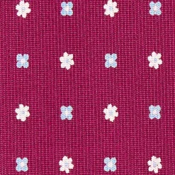 E.Marinella CRAVATTA SARTORIALE CLASSICA IN SETA BORDEAUX Microfantasia fiore Outlet